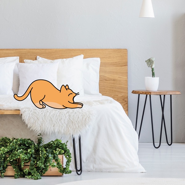 animated cat on bed