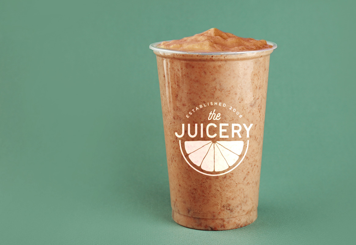 juicery logo on smoothie