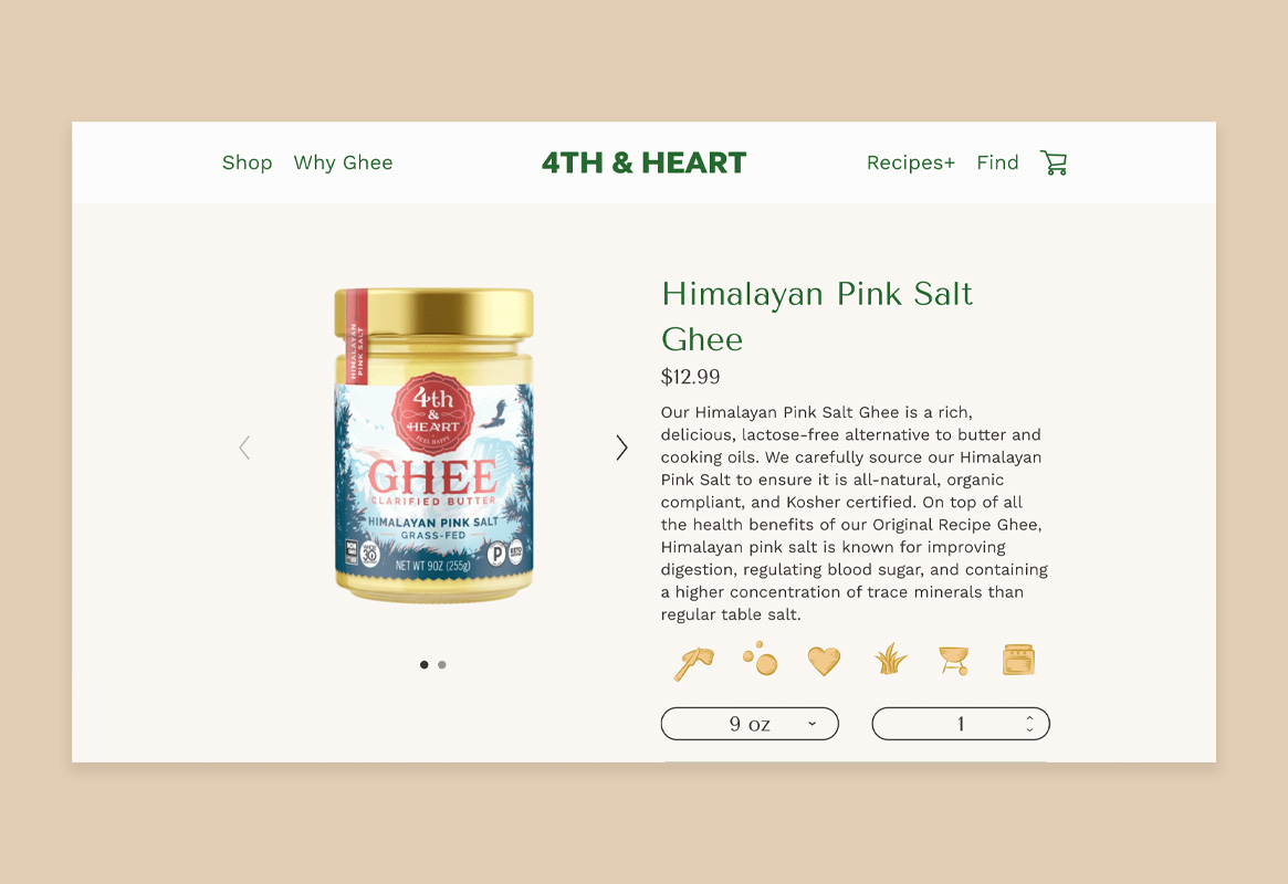 4th & Heart Product Page