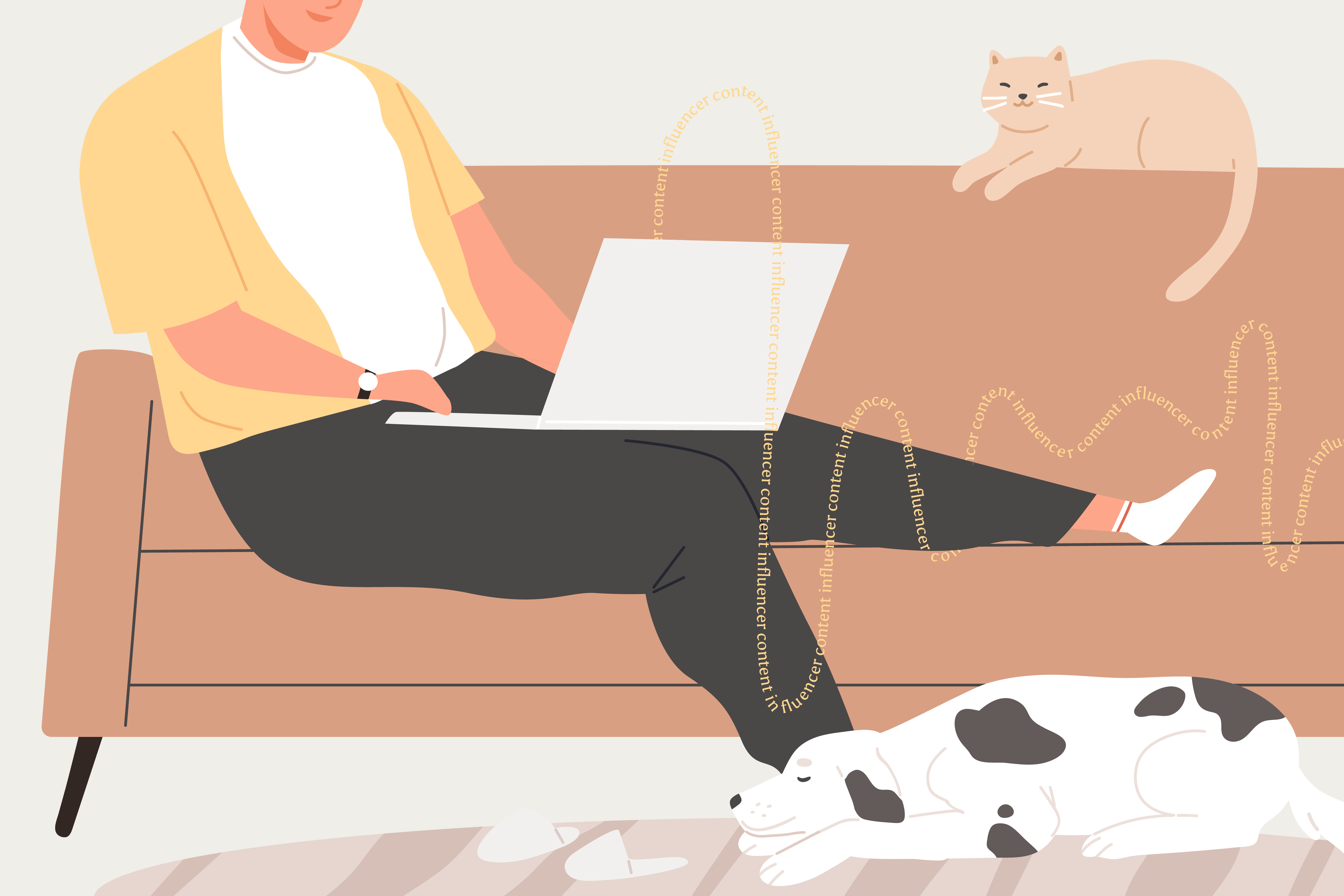 illustration of person working from home