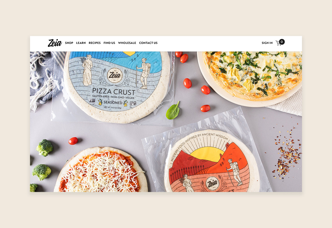 Zeia Foods Gluten-Free Pizza Crust Website